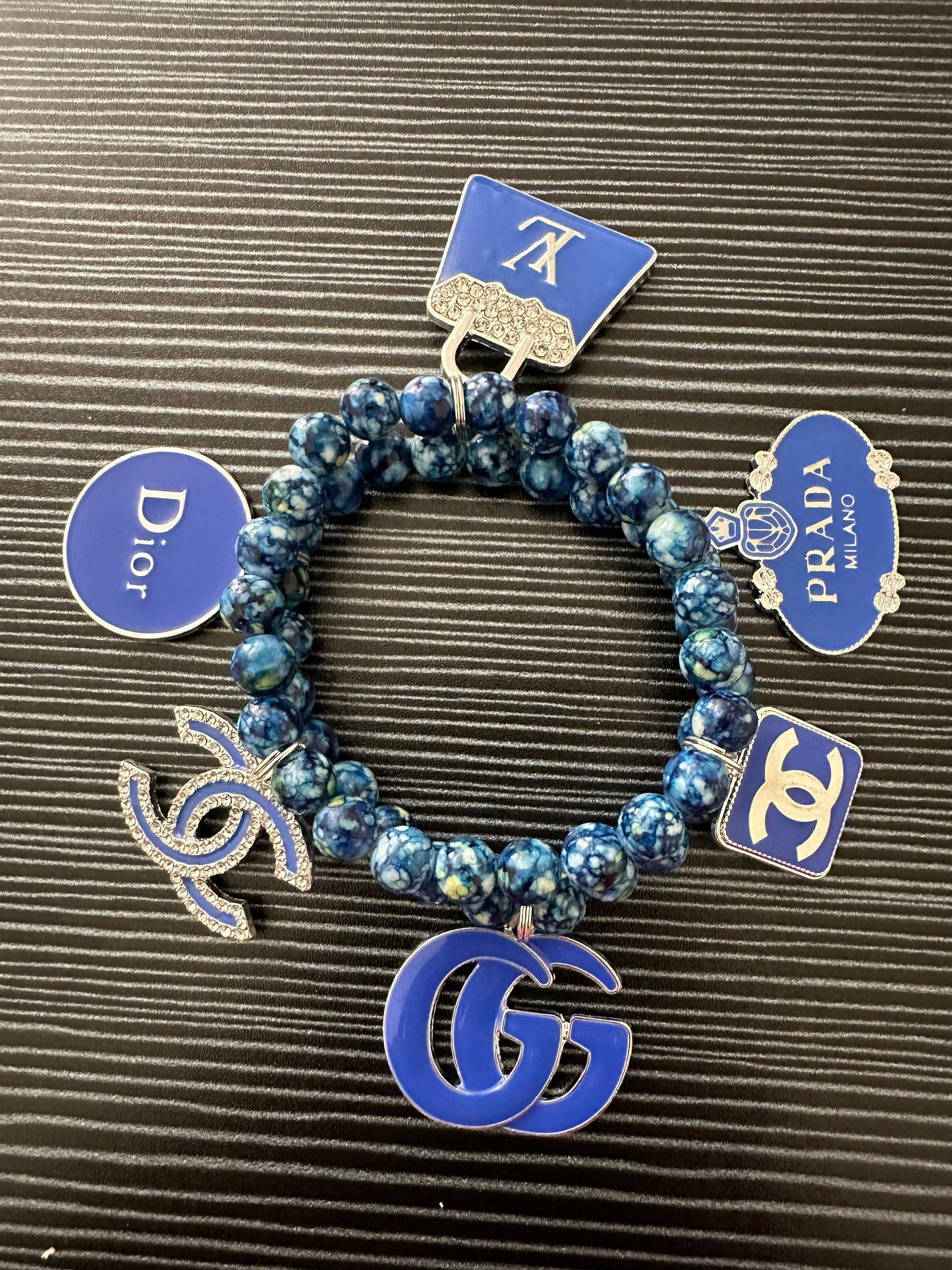 2 Piece Marble Beaded Bracelet Set