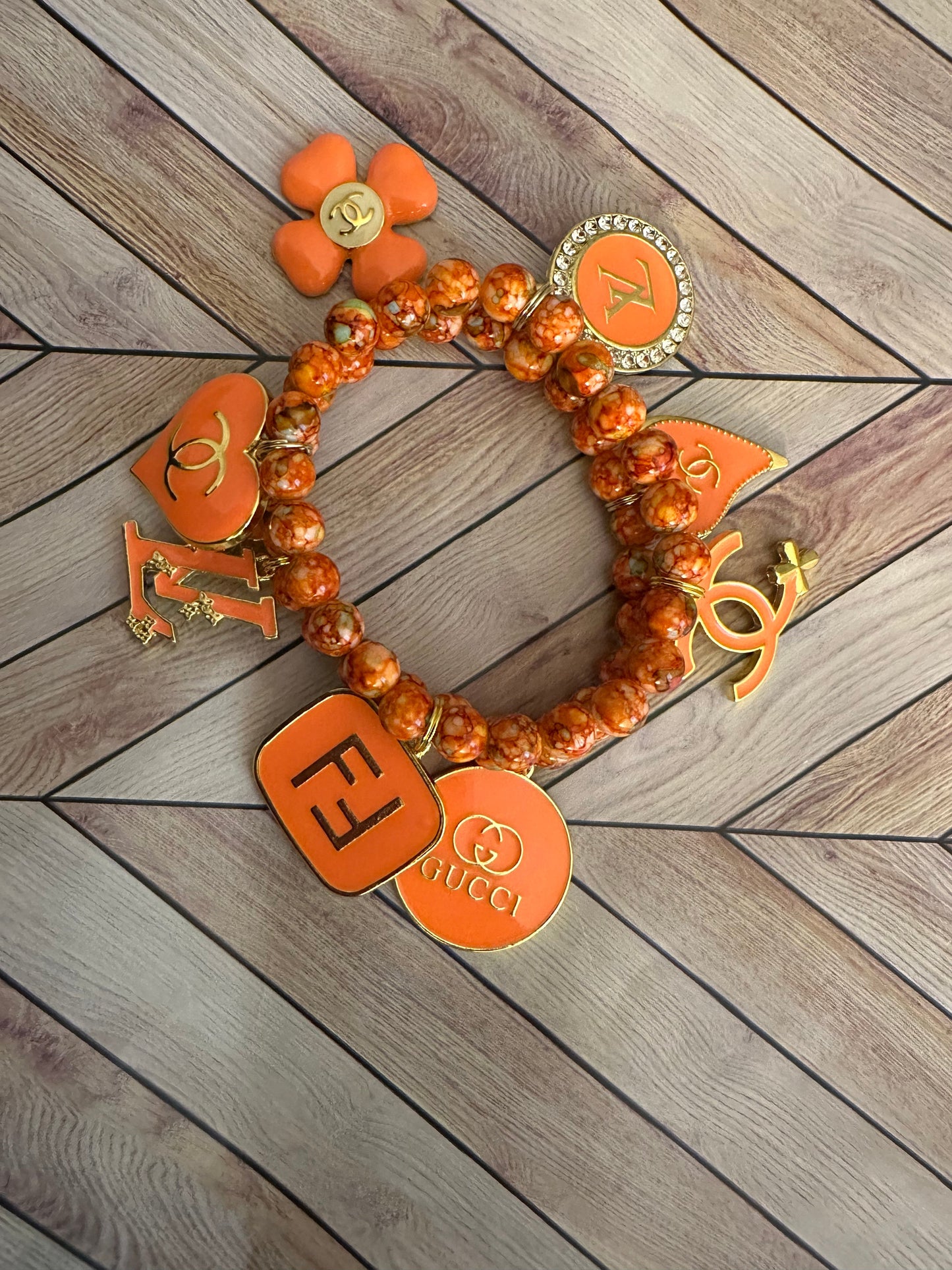 2 Piece Marble Beaded Bracelet Set