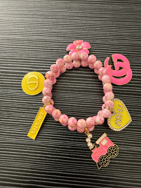 2 Piece Marble Beaded Bracelet Set