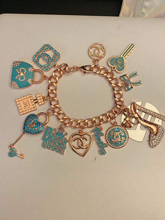 Teal Zeal Charm Bracelet