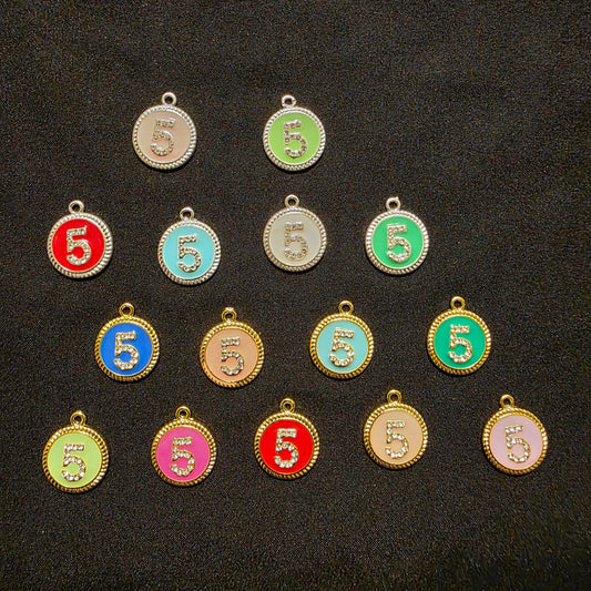 Bling Number 5 Charms