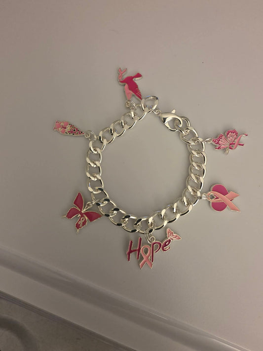 Pink Hope Charm Bracelet